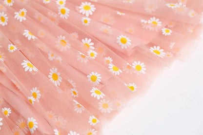 stylesilove Baby Toddler Girls Sleeveless Fruit Daisy Mesh Tulle Flower Girl Dress Birthday Wedding Party Tutu Sundress