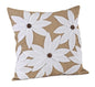 Fennco Styles Poinsettia Holiday Flower Design Cotton Jute Throw Pillow 18"W x 18"L - Natural Cushion for Couch, Living Room, Christmas and Office Decor