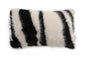 Fennco Styles Zebra Stripe Faux Fur Animal Design Decorative Throw Pillow Cover 18" W x 18" L – Grey Plush Cushion Case for Couch, Bedroom, Living Room and Office Décor