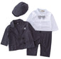 stylesilove Baby Toddler Boy Bow-tie Formal Wear Romper, Jacket & Hat 3pcs Set for Holidays, Wedding, Special Event Outfit