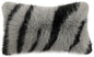 Fennco Styles Zebra Stripe Faux Fur Animal Design Decorative Throw Pillow Cover 18" W x 18" L – Grey Plush Cushion Case for Couch, Bedroom, Living Room and Office Décor