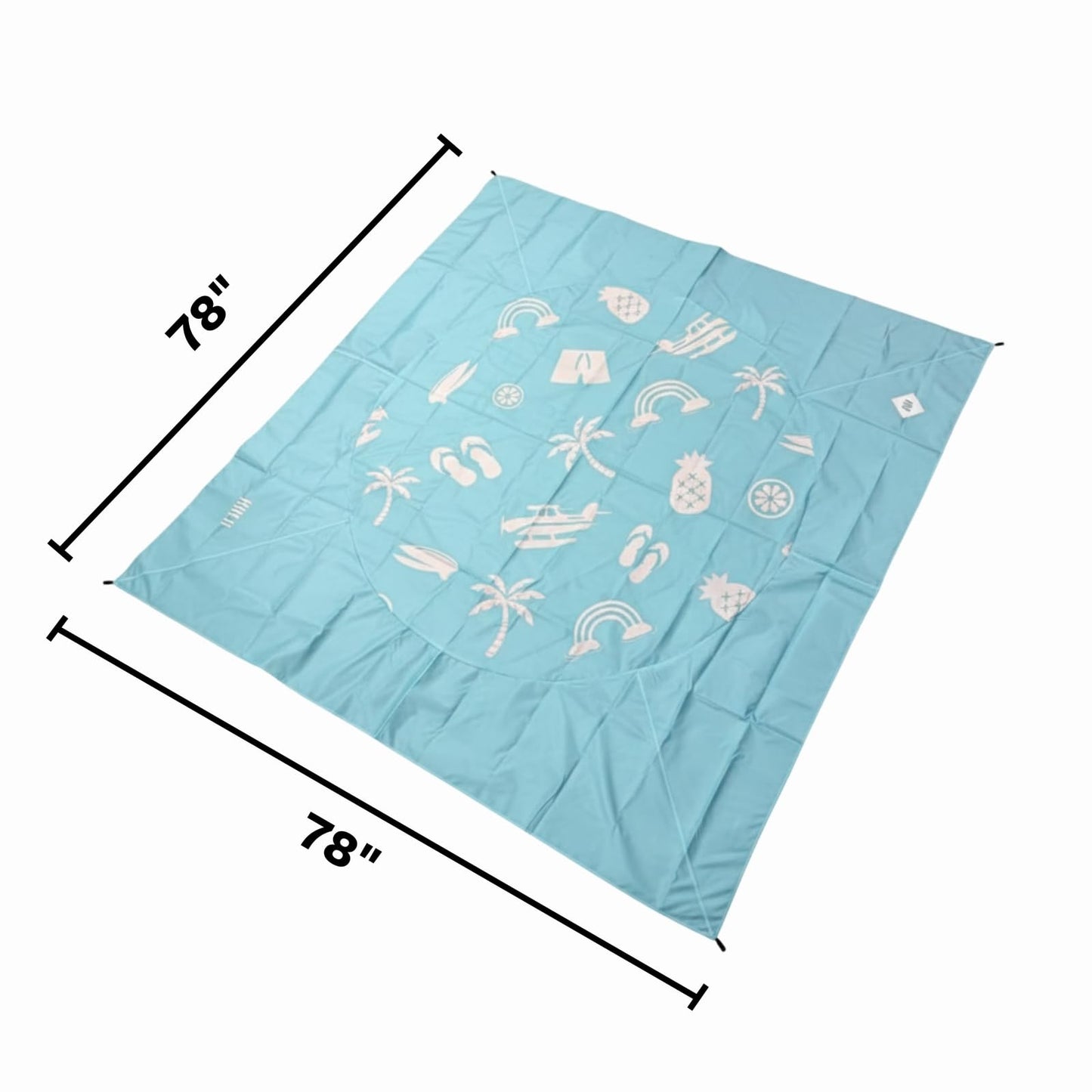 Khen Baby Beach Splash Mat Blue, 1 Piece, 78.74 x in Waterproof Polyester Portable Foldable