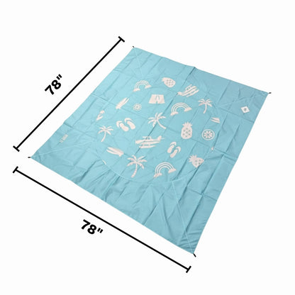 Khen Baby Beach Splash Mat Blue, 1 Piece, 78.74 x in Waterproof Polyester Portable Foldable