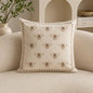 Fennco Styles Ivory Embroidered Bee Decorative Filled Throw Pillow, 18" X 18", 1-Pack