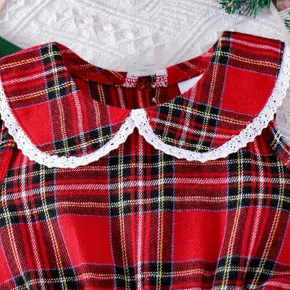 stylesilove Baby Toddler Girls Red Sleeveless Christmas Plaid Dress and Green Cardigan 2pcs Winter Holiday Dressy Outfit