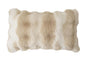 Fennco Styles Luxury Faux Fur Decorative Throw Pillow Cover 18" W X 18" L – Ivory Plush Fluffy Cushion Case for Couch, Bedroom, Living Room and Office Décor