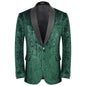 WYWK Men's Velvet One Button Blazer