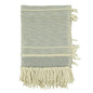 Fennco Styles Chunky Striped Throw Blanket with Tassel 50" W x 60" L - Grey Cotton Wool Woven Blanket for Couch, Bedroom, Living Room and Office Décor
