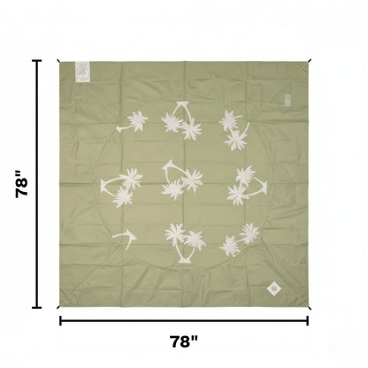 Baby Beach Splash Mat Green, 1 Piece, 78.74 x in Waterproof Polyester Portable Foldable