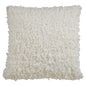 Fennco Styles Cozy Faux Lamb Fur Decorative Throw Pillow 18" W x 18" L – Ivory Cushion for Couch, Bedroom, Living Room and Office Décor