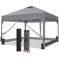 Ainfox 10ft x 10ft Pop Up Canopy Beach Tent with 4 Removable Clear PVC Sidewalls for Events, Parties, Camping