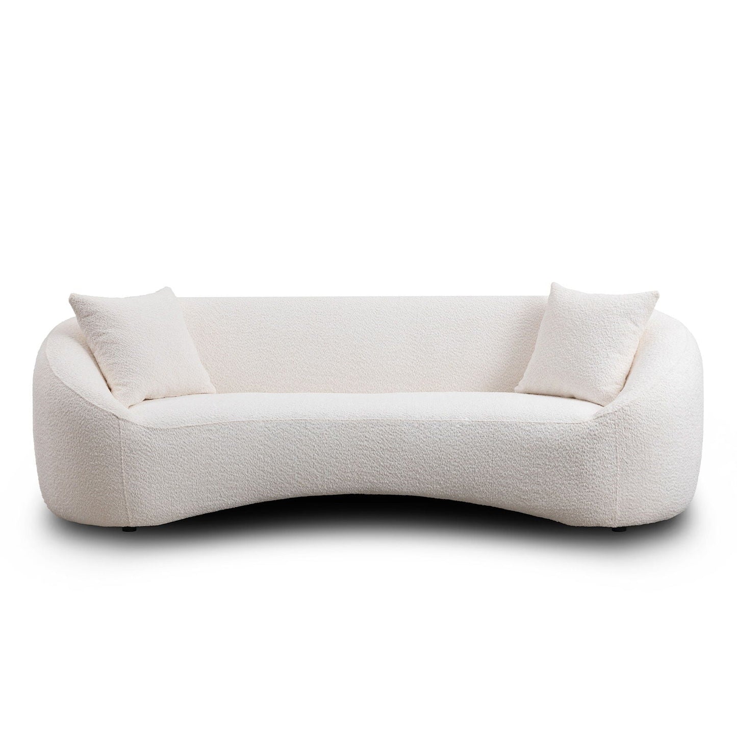 Curved 3 Seater Sofa For Living Room - White
