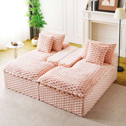 Double Chaise Lounge With Full Compressed Sponge