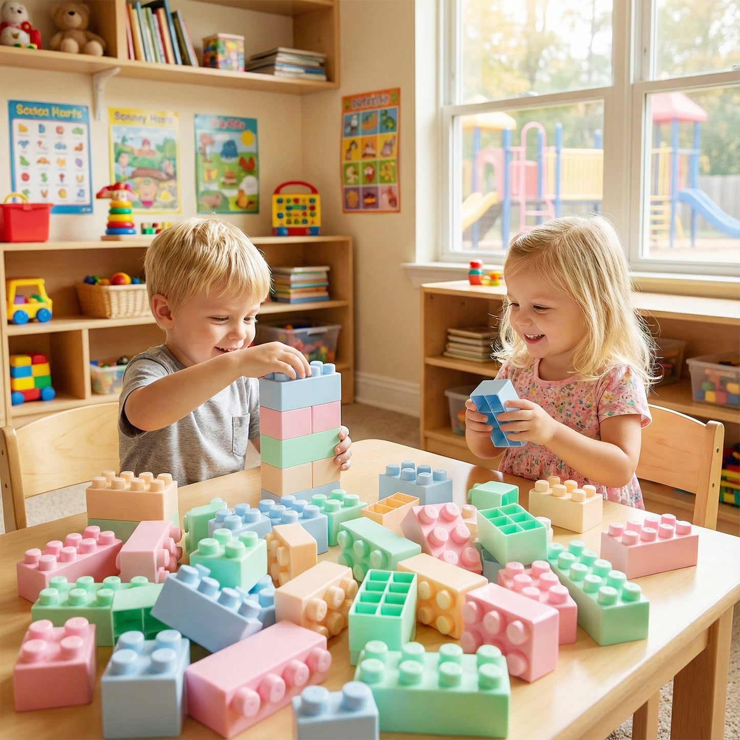 64 pcs Building Blocks for Toddlers Educational Toy