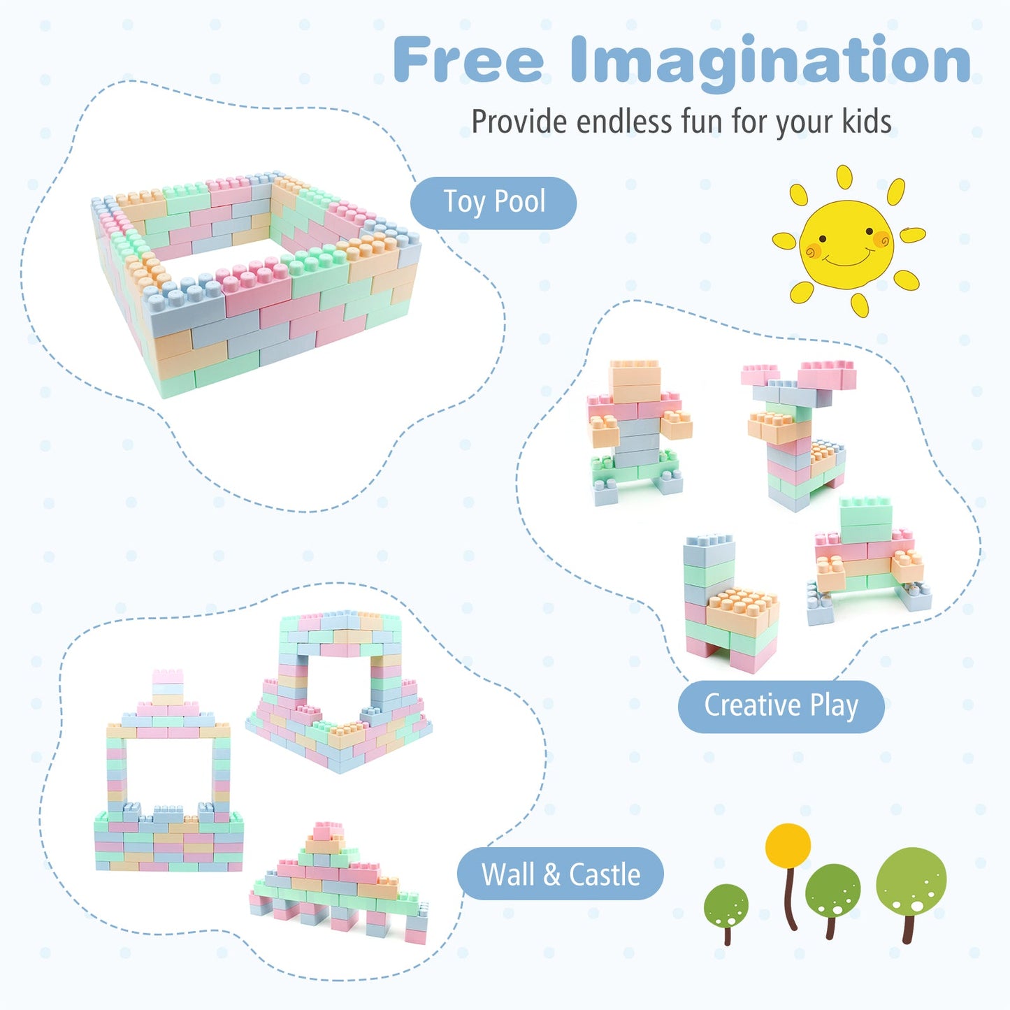 64 pcs Building Blocks for Toddlers Educational Toy