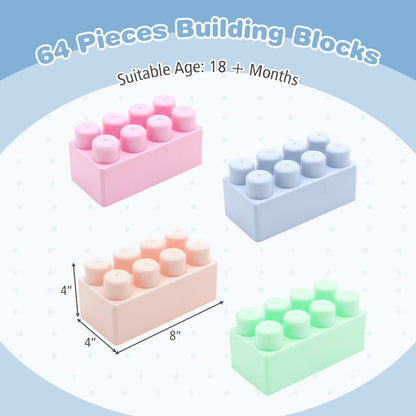 64 pcs Building Blocks for Toddlers Educational Toy