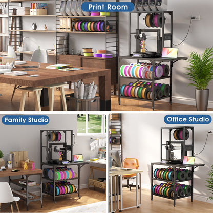 Heavy Duty 3D Printer Stand with Filament Storage Rack