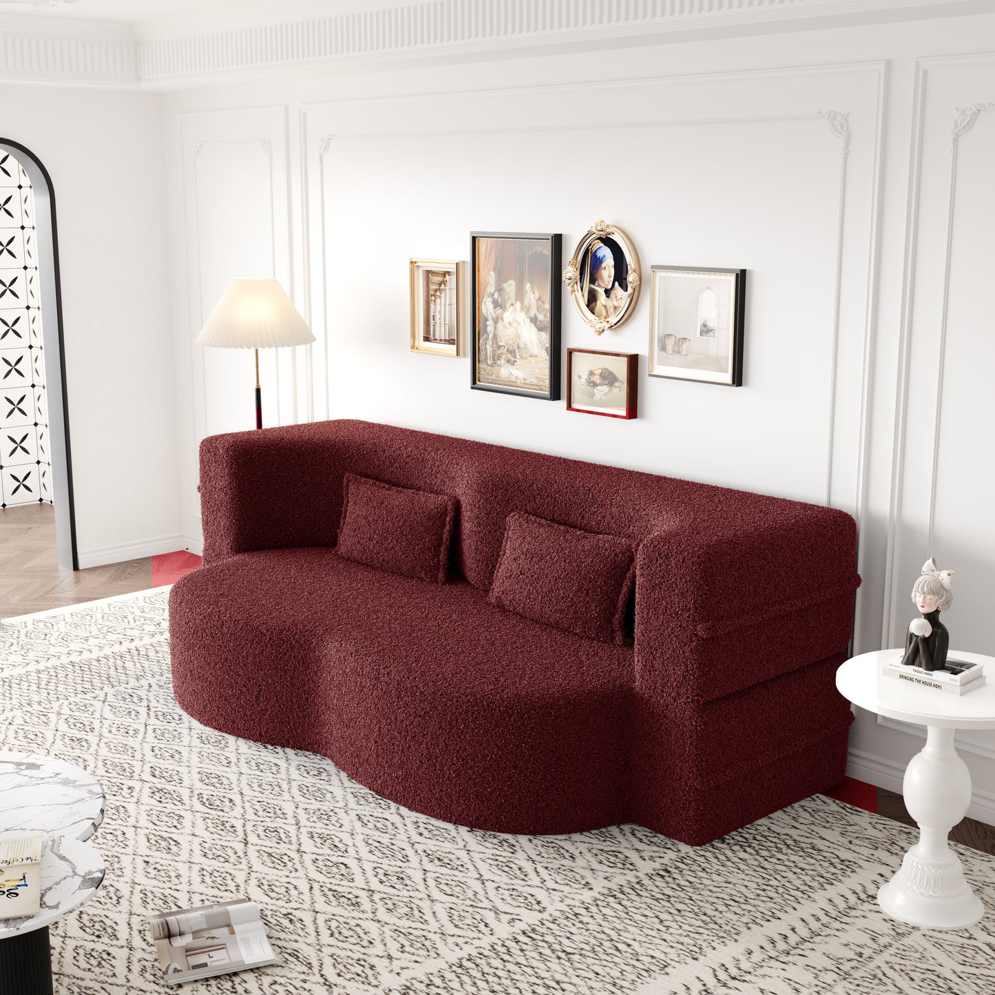 Modern Floor Sofa with 2 Pillows