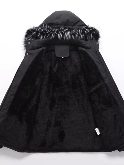 Men's Plus Size Fur Hooded Winter Parka Coat