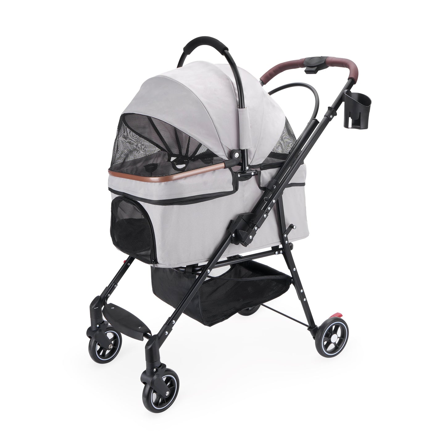 4-Wheel Foldable Pet Stroller for Dogs and Cats