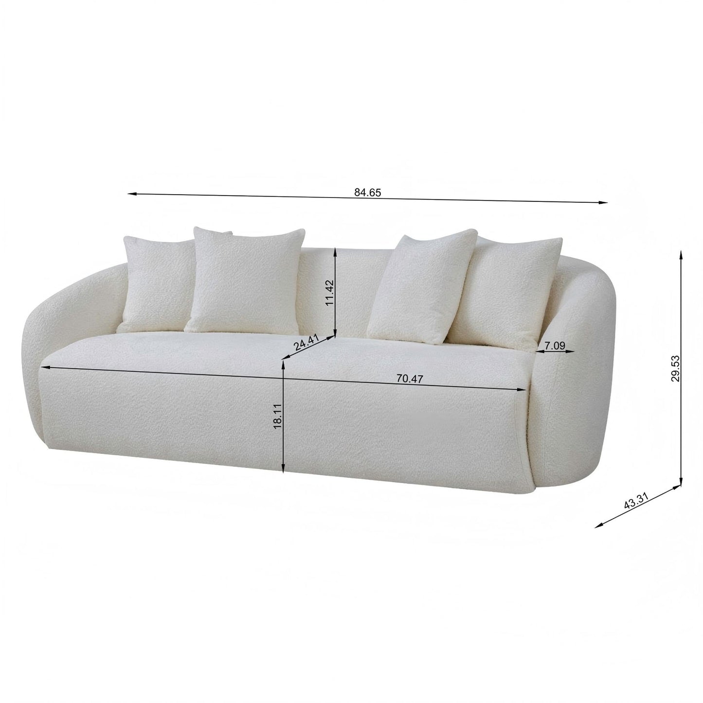 Linden Ivory Boucle Sofa
