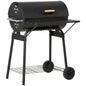 Outsunny 30' Portable Barrel Charcoal BBQ Grill Steel Outdoor Smoker
