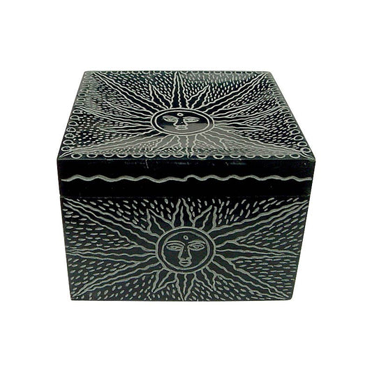 Soapstone Sun Trinket Box
