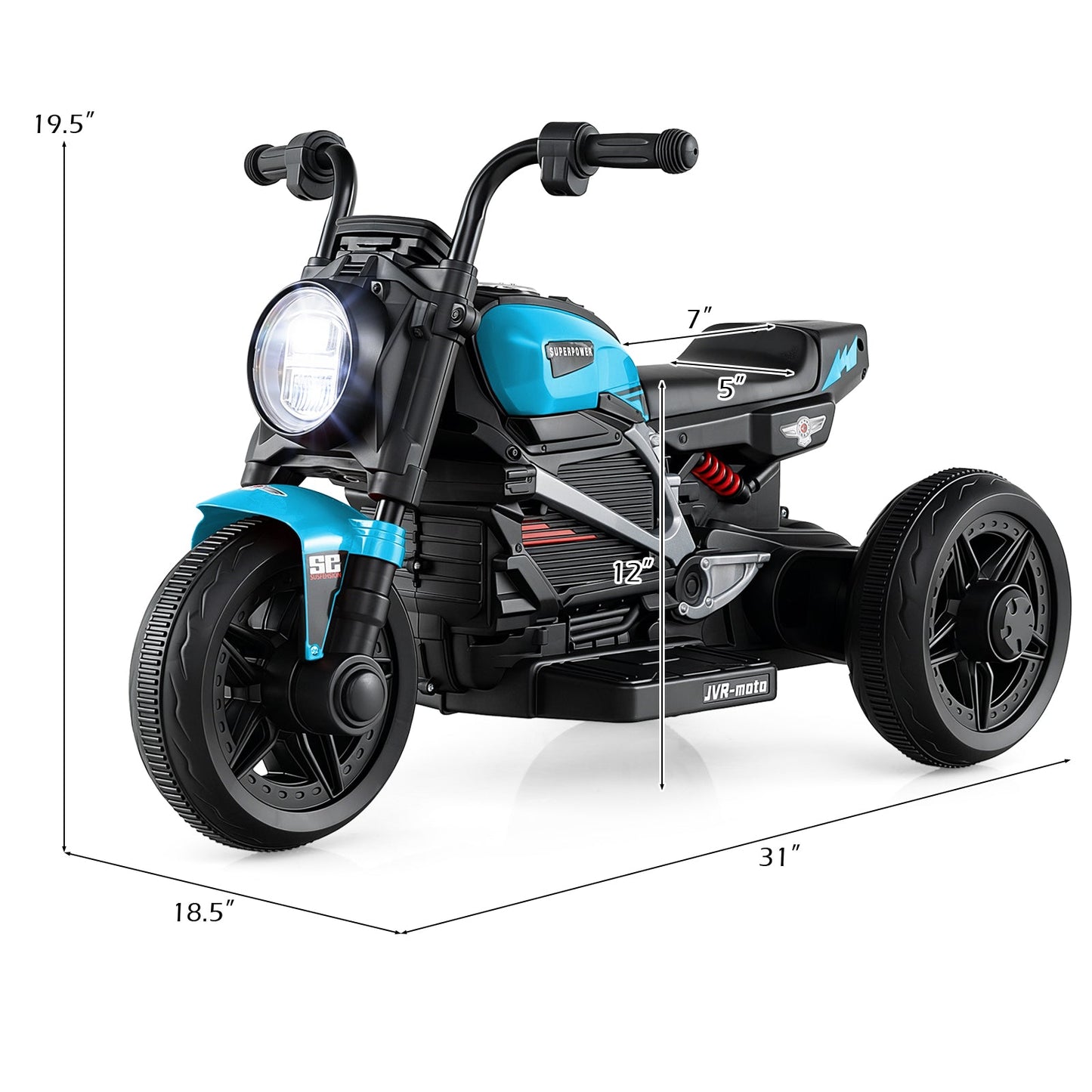 6V Kids Electric Motorcycle with LED Headlight and Music for Toddlers Aged 3-5