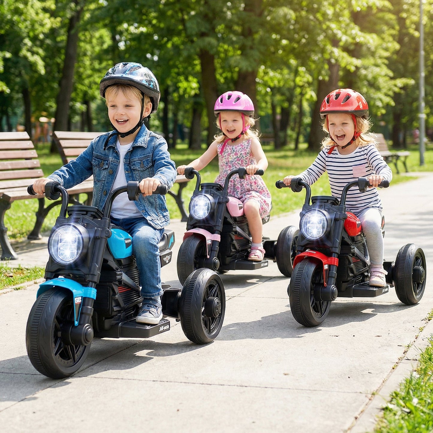 6V Kids Electric Motorcycle with LED Headlight and Music for Toddlers Aged 3-5