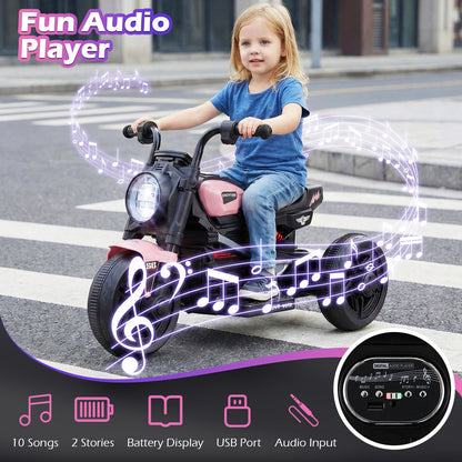 6V Kids Electric Motorcycle with LED Headlight and Music for Toddlers Aged 3-5