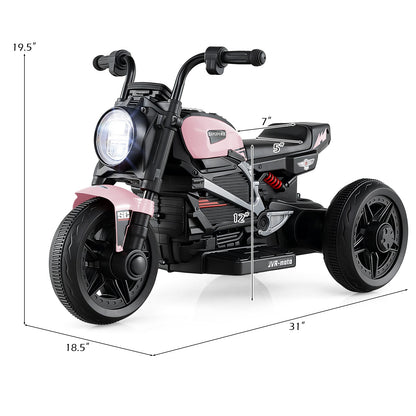 6V Kids Electric Motorcycle with LED Headlight and Music for Toddlers Aged 3-5