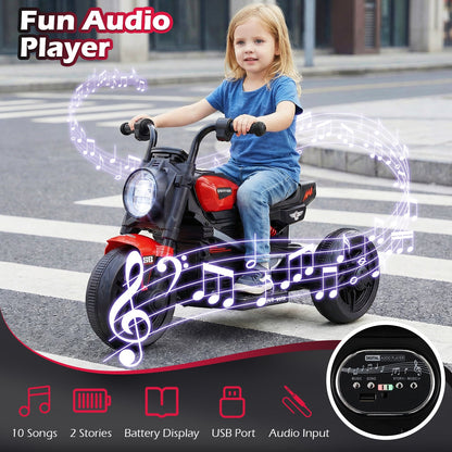 6V Kids Electric Motorcycle with LED Headlight and Music for Toddlers Aged 3-5