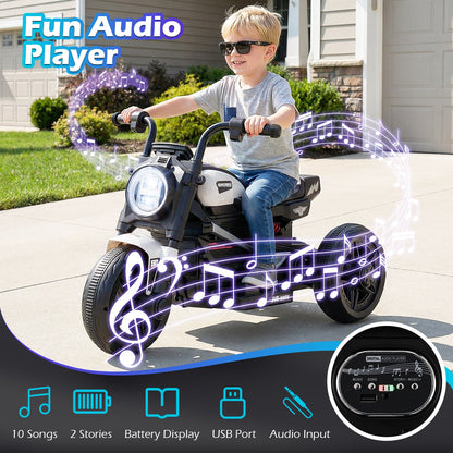6V Kids Electric Motorcycle with LED Headlight and Music for Toddlers Aged 3-5