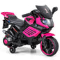 6V Kids Motorcycle with Headlights Music and Detachable Training Wheels