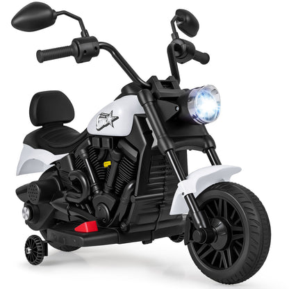 6V Kids Motorcycle with Headlight and Music and Training Wheels