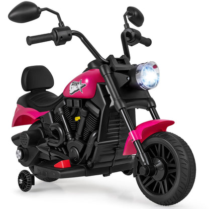 6V Kids Motorcycle with Headlight and Music and Training Wheels