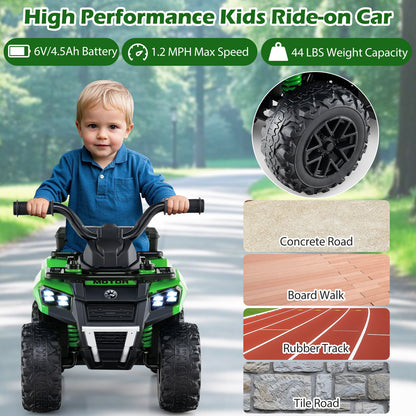 6V Kids Ride On ATV with Spray Function and Storage Box with Music