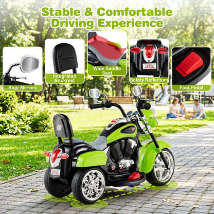3-Wheel Electric Motorcycle Ride-On Toy for Toddlers 3+