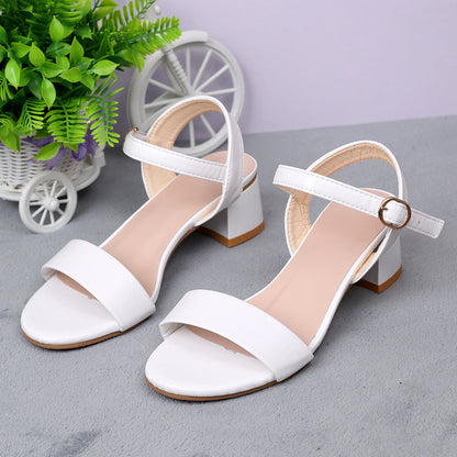 Women Genuine Leather Sandals Low Heel Buckle Strap Ladies Open Toe Black Decoration Summer Leather Open Toe And Ankle Strap Buckle Flat Sandals Casual Beach Shoes