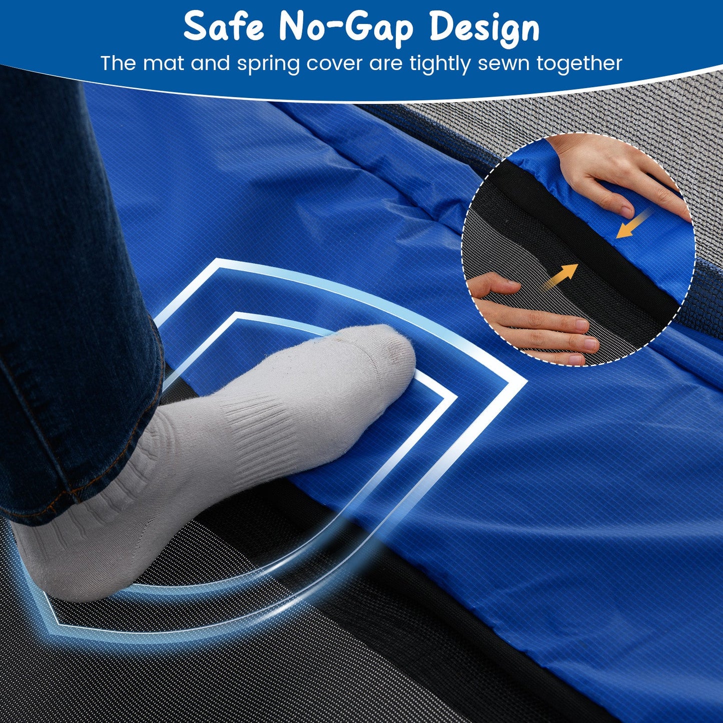 6 FT Kids Trampoline with Swing and Horizontal Bar Small Rectangle Trampoline