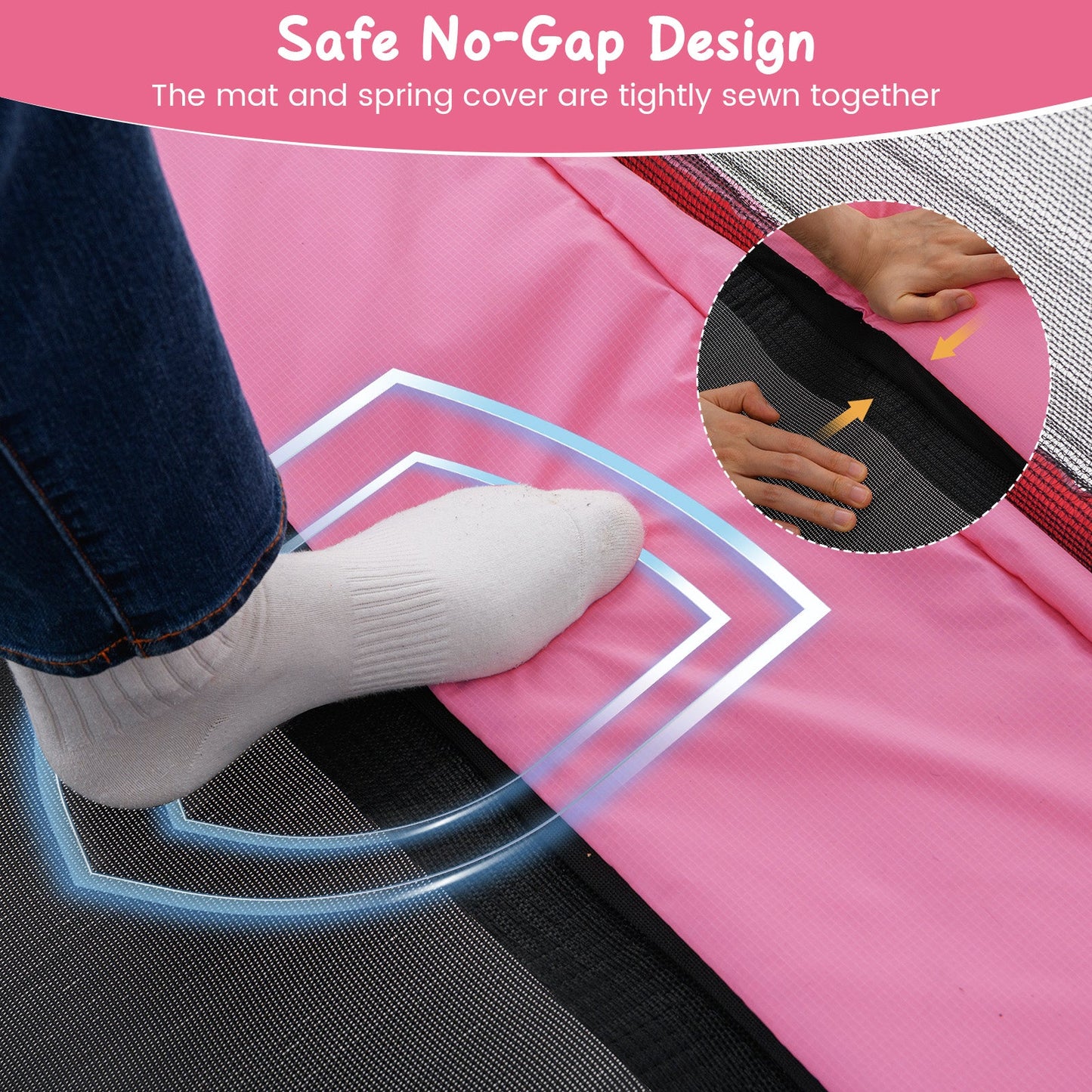 6 FT Kids Trampoline with Swing and Horizontal Bar Small Rectangle Trampoline