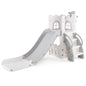 6-in-1 Toddler Slide L-shaped Playground with Basketball Hoop and Ladder