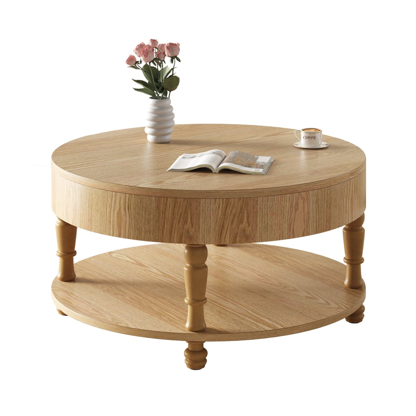 Coffee Table with Dual Storage for Living Room