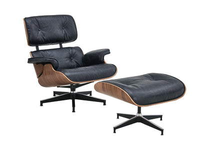 Luxury Lounge / Office Chair with Ottoman – Top Grain Leather