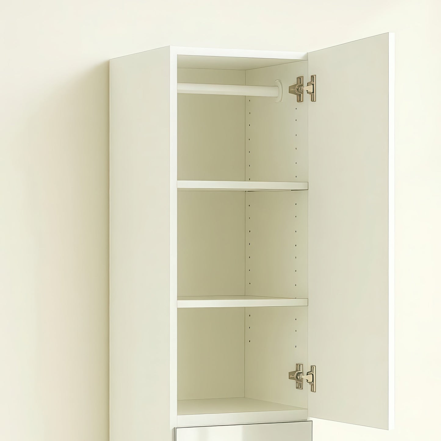 Elise Slim Modular Wood Closet Cabinet with Mirror