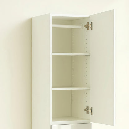 Elise Slim Modular Wood Closet Cabinet with Mirror