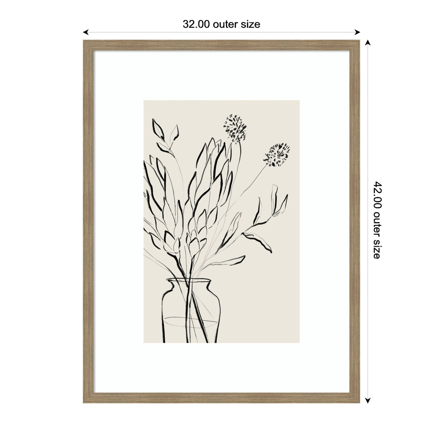 Protea Sketch No. 2 by Sara Berrenson Framed Wall Art Print