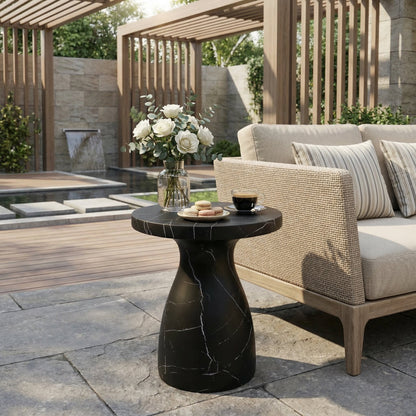 Outdoor Travertine MGO Side Table
