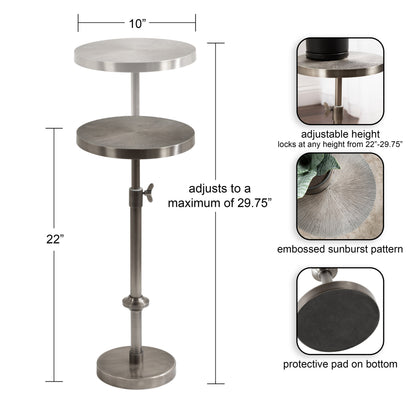 Engles Adjustable Embossed Metal Table and Plant Stand