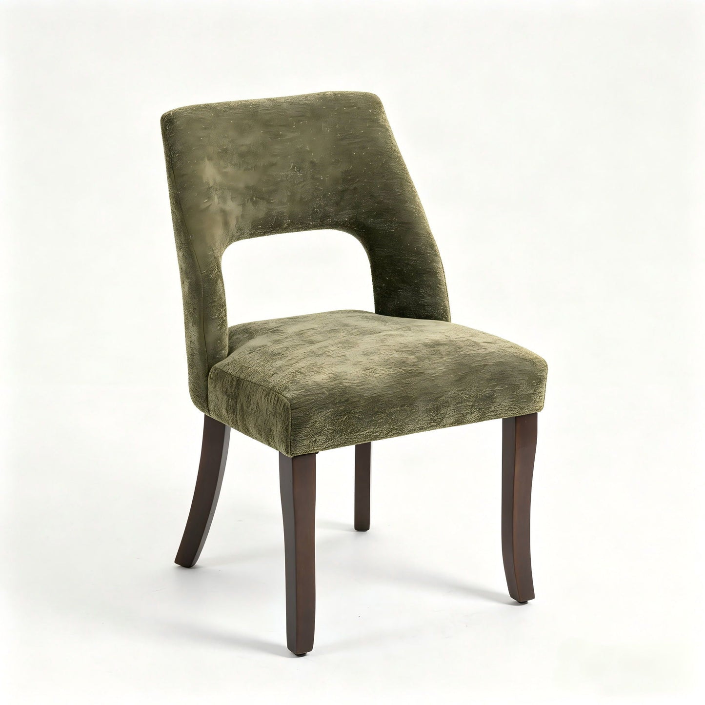 Upholstered Dining Chair With Curved Legs (Set of 2) - Green
